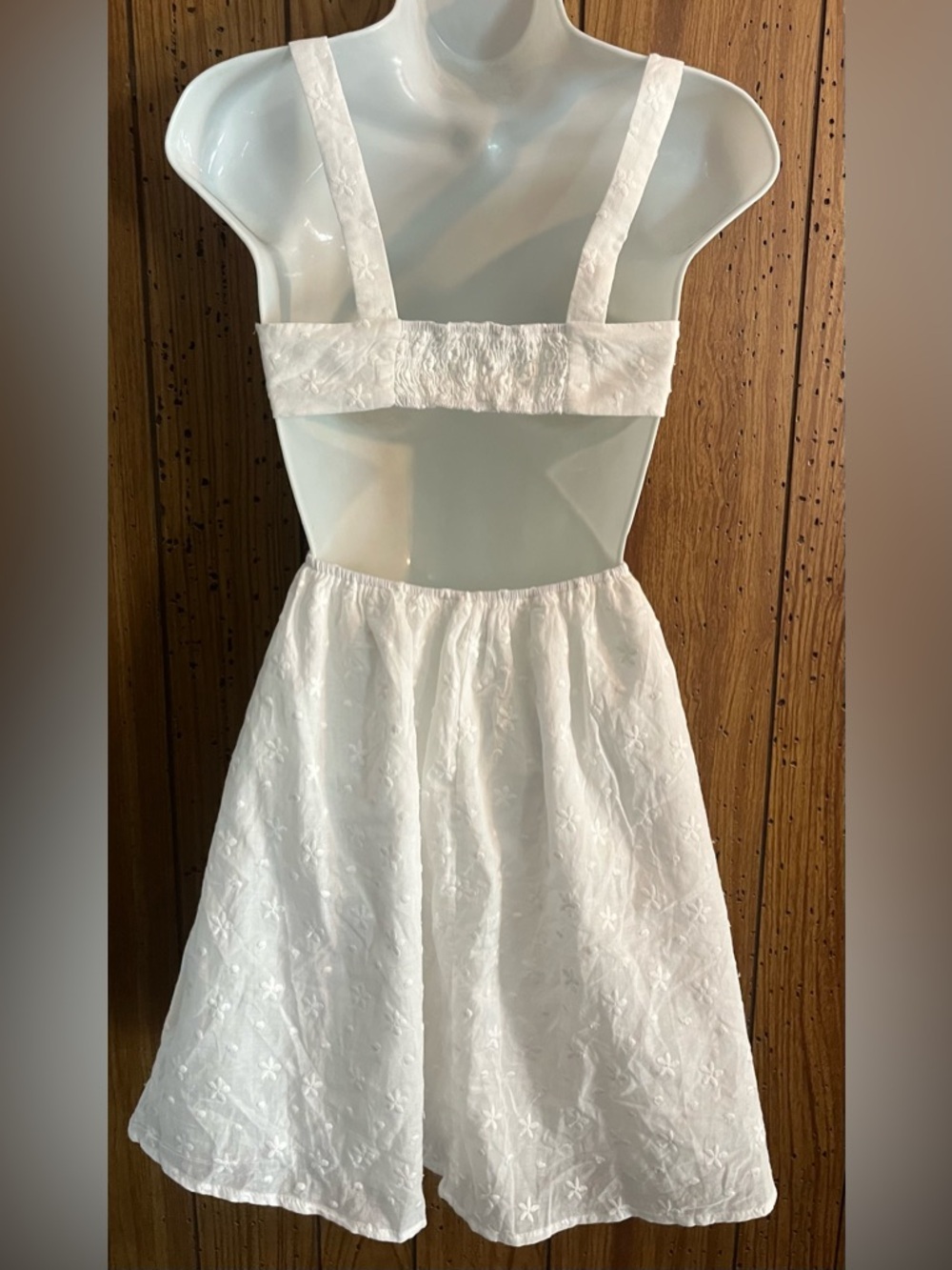 Princess Polly Klalia White Eyelet Mini Dress with Sweetheart Neck - Picture 5 of 6